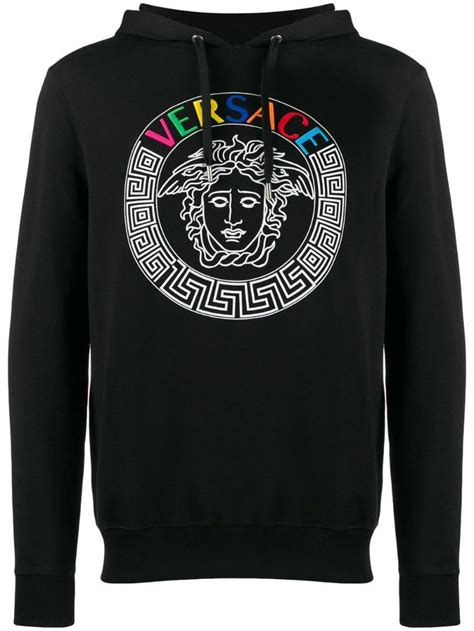 versace multicolor medusa hoodie ilustracion|Versace Medusa shirt men.